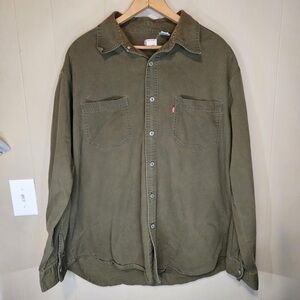 Olive Green Button-Up Shirt